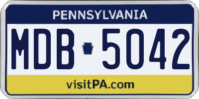 PA license plate MDB5042