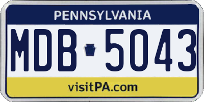 PA license plate MDB5043