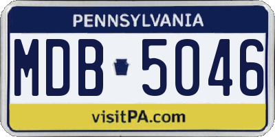 PA license plate MDB5046