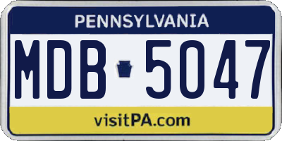 PA license plate MDB5047