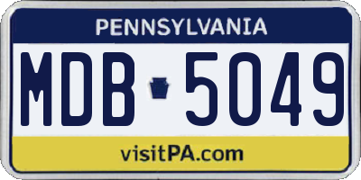 PA license plate MDB5049