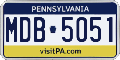 PA license plate MDB5051