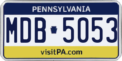PA license plate MDB5053