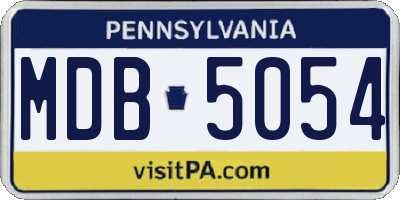 PA license plate MDB5054