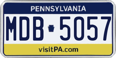PA license plate MDB5057