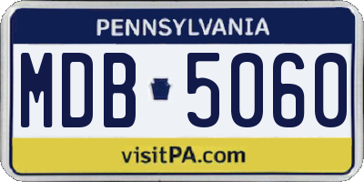 PA license plate MDB5060