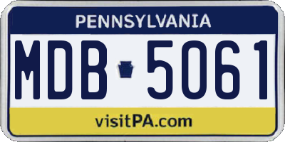 PA license plate MDB5061