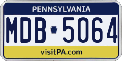 PA license plate MDB5064