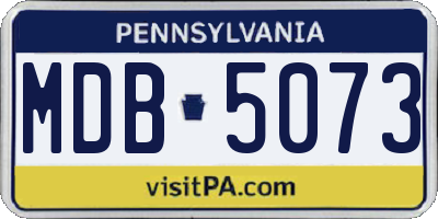 PA license plate MDB5073