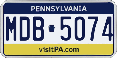 PA license plate MDB5074