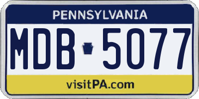 PA license plate MDB5077