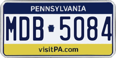 PA license plate MDB5084