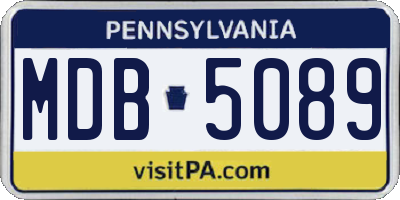 PA license plate MDB5089