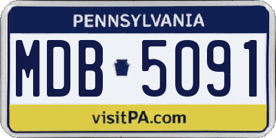 PA license plate MDB5091