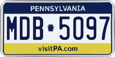 PA license plate MDB5097