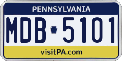 PA license plate MDB5101
