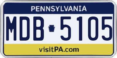 PA license plate MDB5105