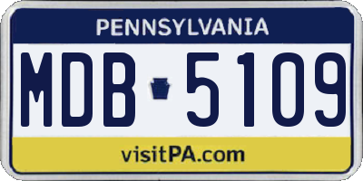 PA license plate MDB5109