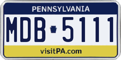 PA license plate MDB5111