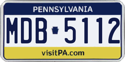PA license plate MDB5112