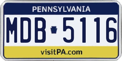 PA license plate MDB5116