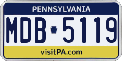 PA license plate MDB5119