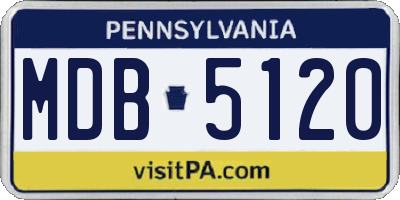 PA license plate MDB5120