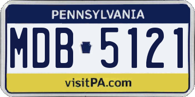 PA license plate MDB5121