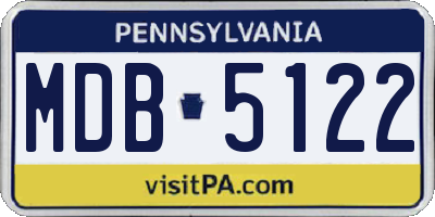 PA license plate MDB5122