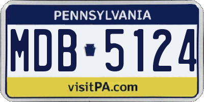 PA license plate MDB5124