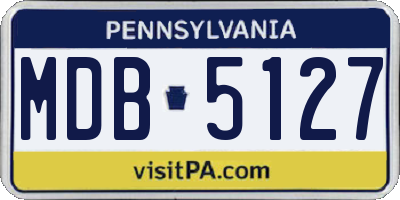 PA license plate MDB5127