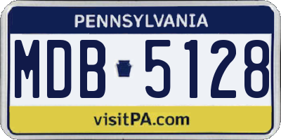 PA license plate MDB5128