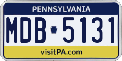 PA license plate MDB5131