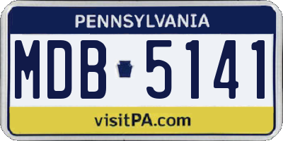 PA license plate MDB5141