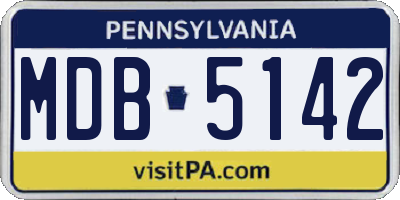 PA license plate MDB5142