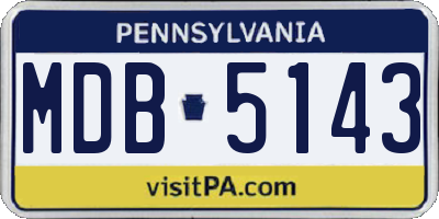 PA license plate MDB5143