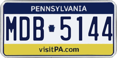 PA license plate MDB5144