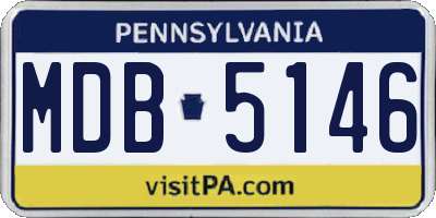 PA license plate MDB5146