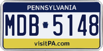 PA license plate MDB5148