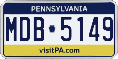 PA license plate MDB5149