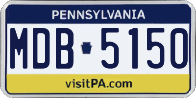 PA license plate MDB5150