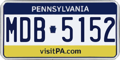 PA license plate MDB5152