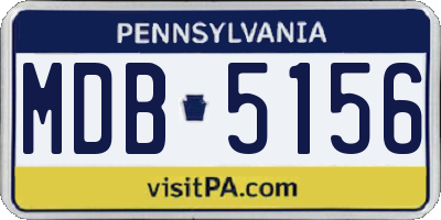 PA license plate MDB5156