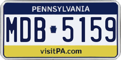 PA license plate MDB5159