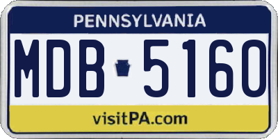 PA license plate MDB5160