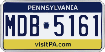 PA license plate MDB5161