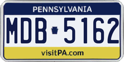 PA license plate MDB5162