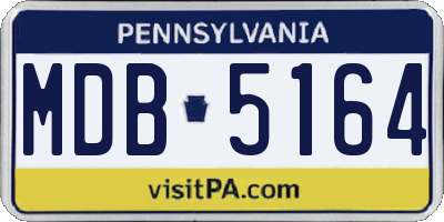 PA license plate MDB5164