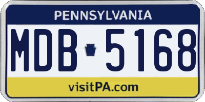 PA license plate MDB5168
