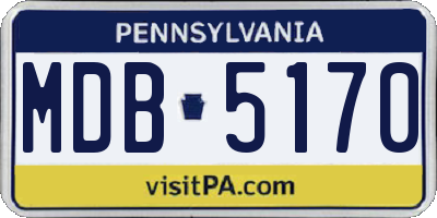 PA license plate MDB5170